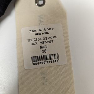 Rag and Bone velvet black pants